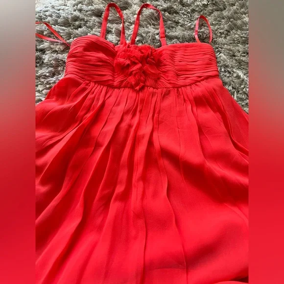 BCBGMaxAzria Vibrant Red 100% Silk Maxi Dress – Size 0 - Picture 13 of 16